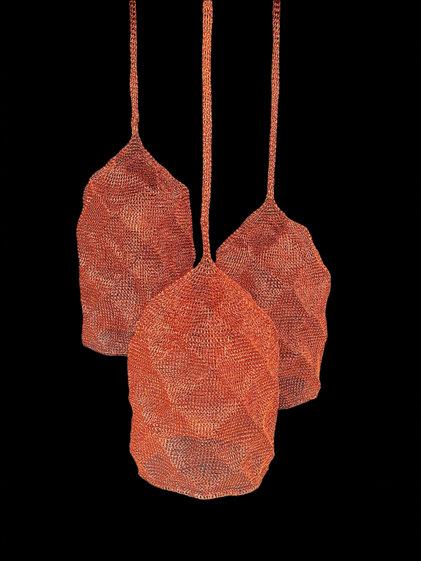 Handwoven Copper Tone Pendant Light
