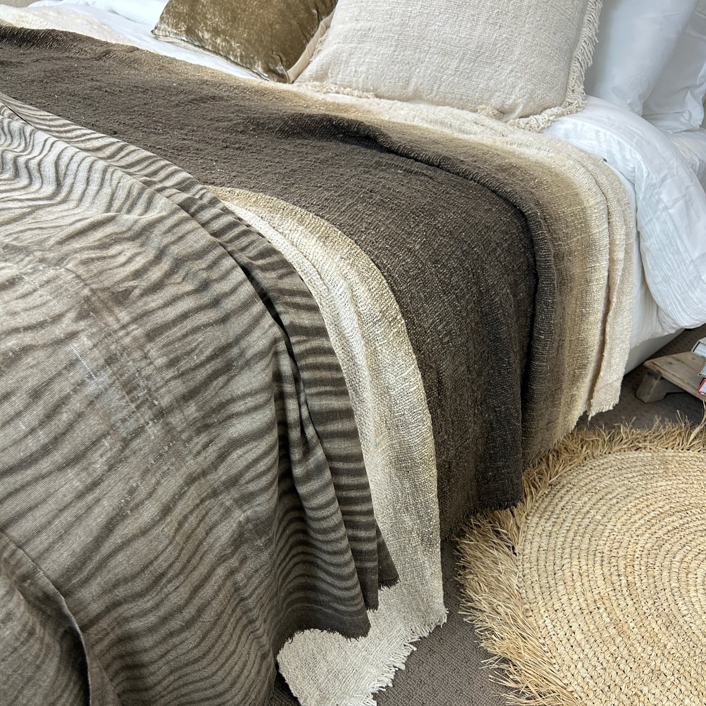Graduated Espresso Cotton Throw