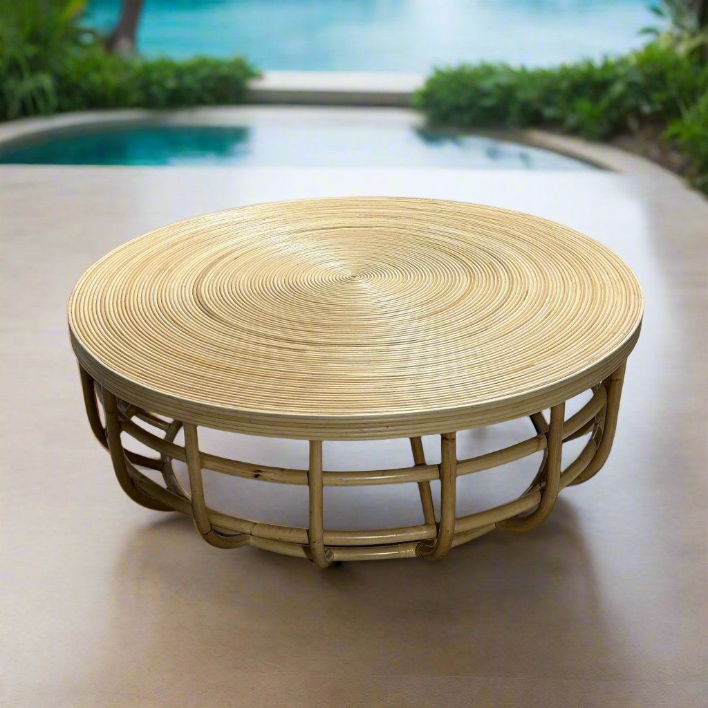 Round Rattan Coffee Table