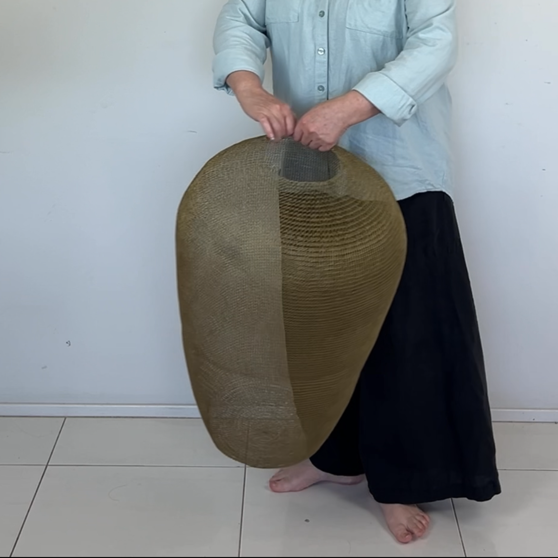 Hand-Woven Brass Urn