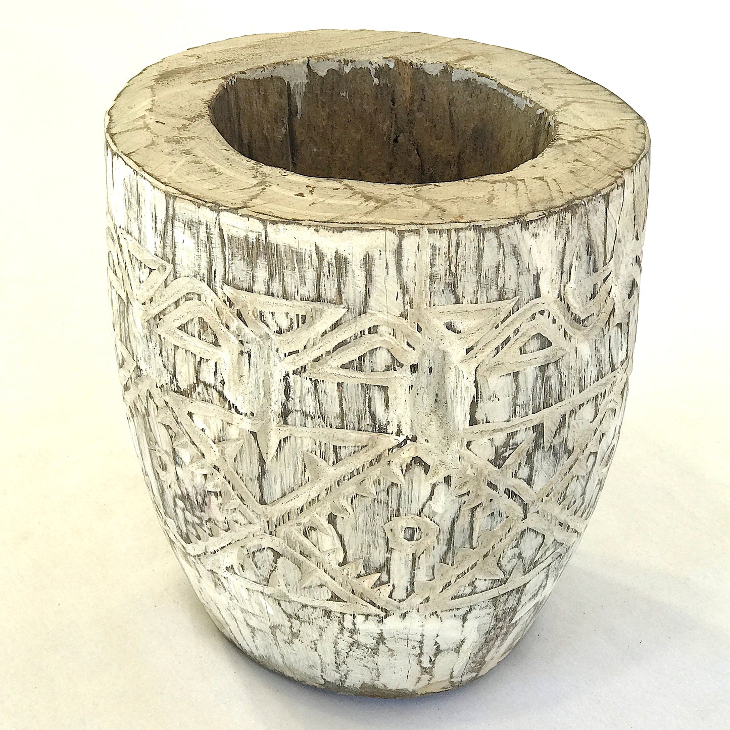 Small White Palm Pot