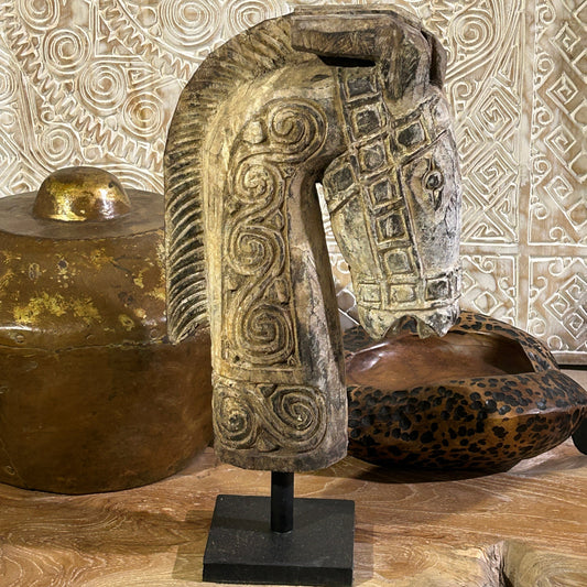 Artisan Horsehead Statue from Indonesia