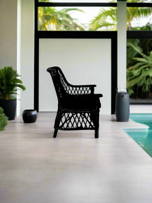 Black Rattan Dining Chair