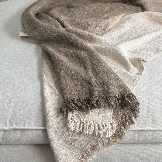 Graduated Sage Cotton Throw