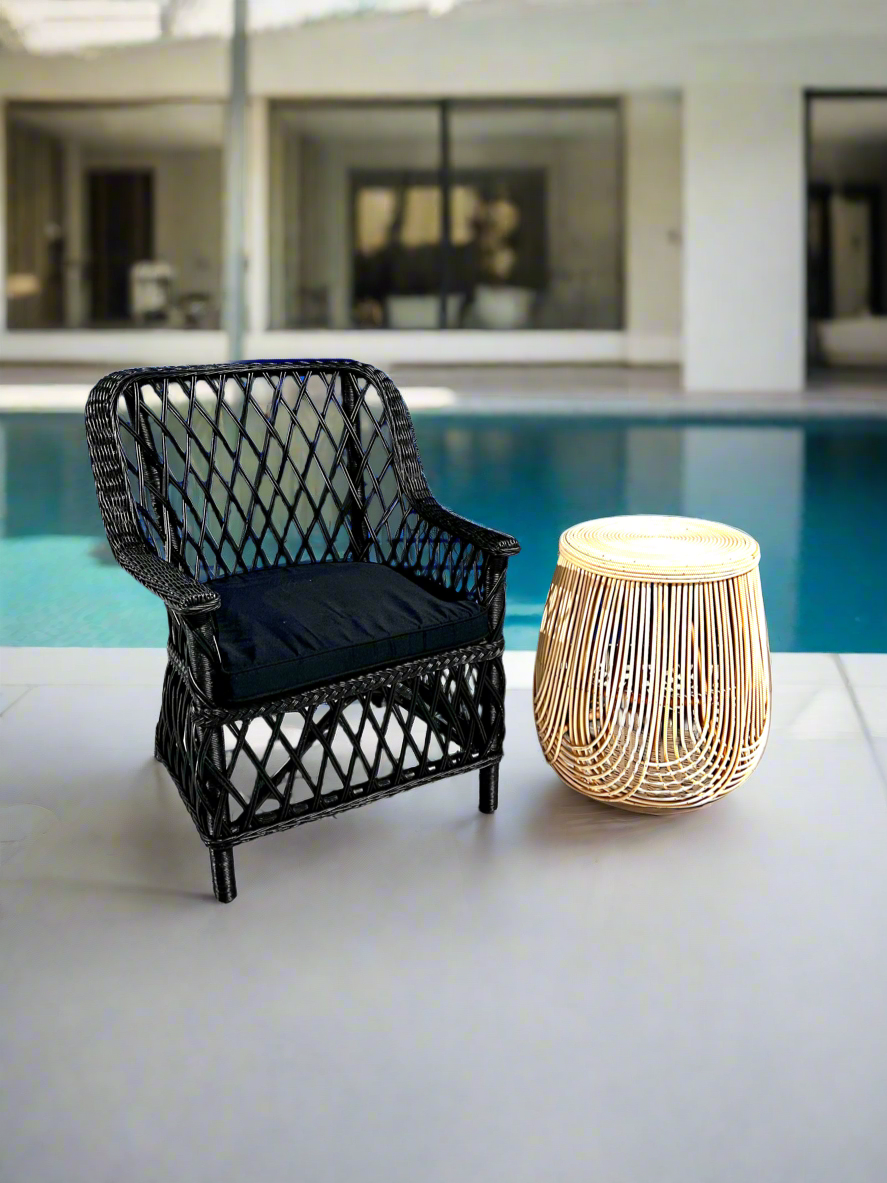 Black Rattan Dining Chair