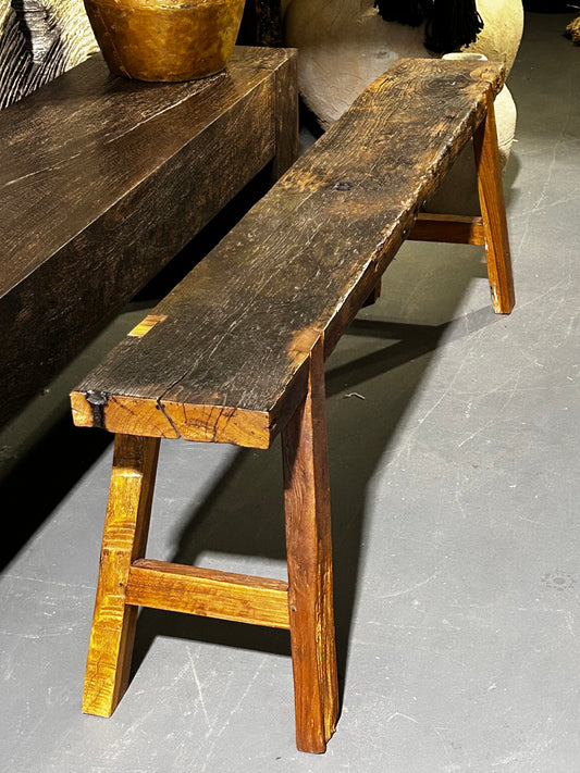 Vintage Indonesian Teakwood Bench Seat