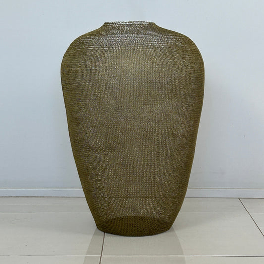 Hand-Woven Brass Urn