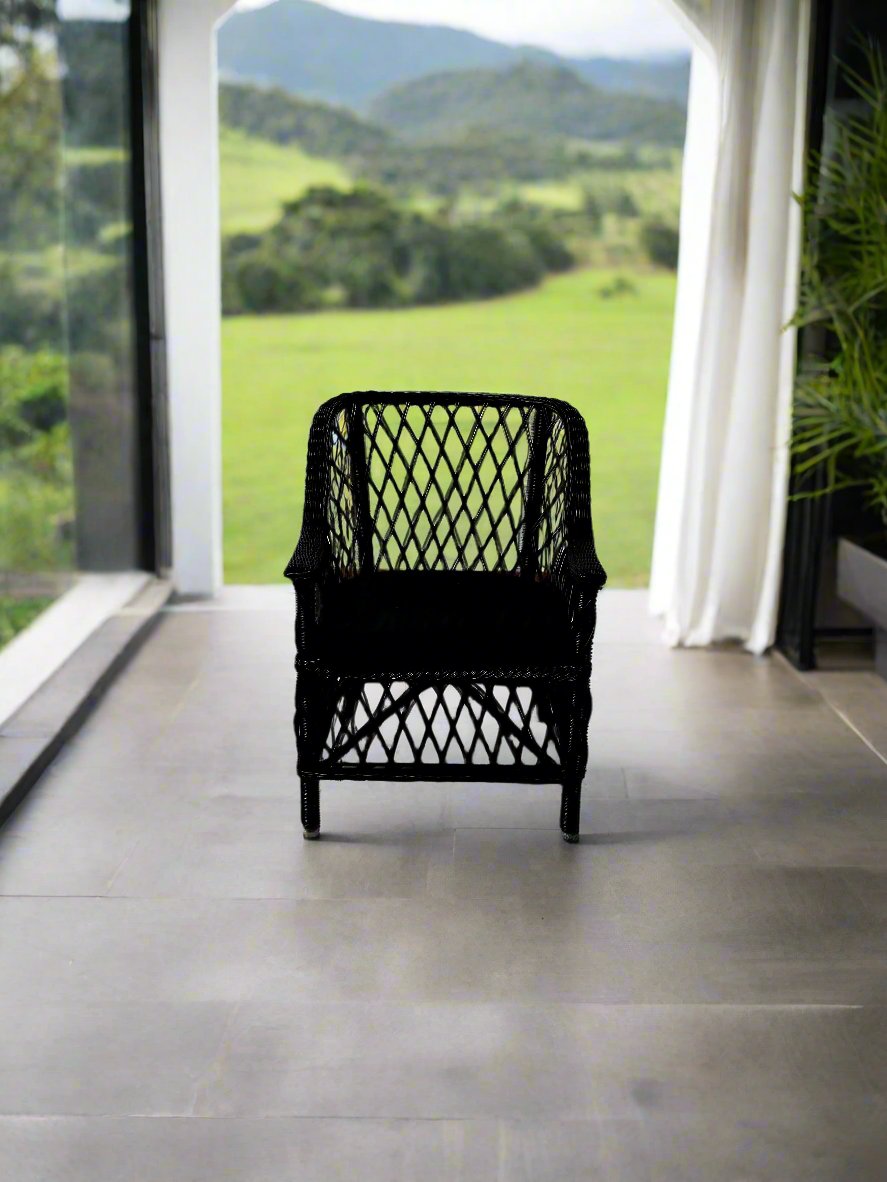 Black Rattan Dining Chair