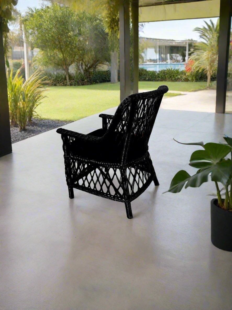 Black Rattan Dining Chair