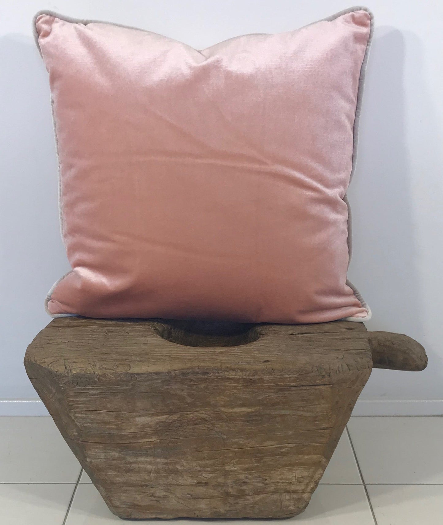 Belle Pink Velvet Cushion