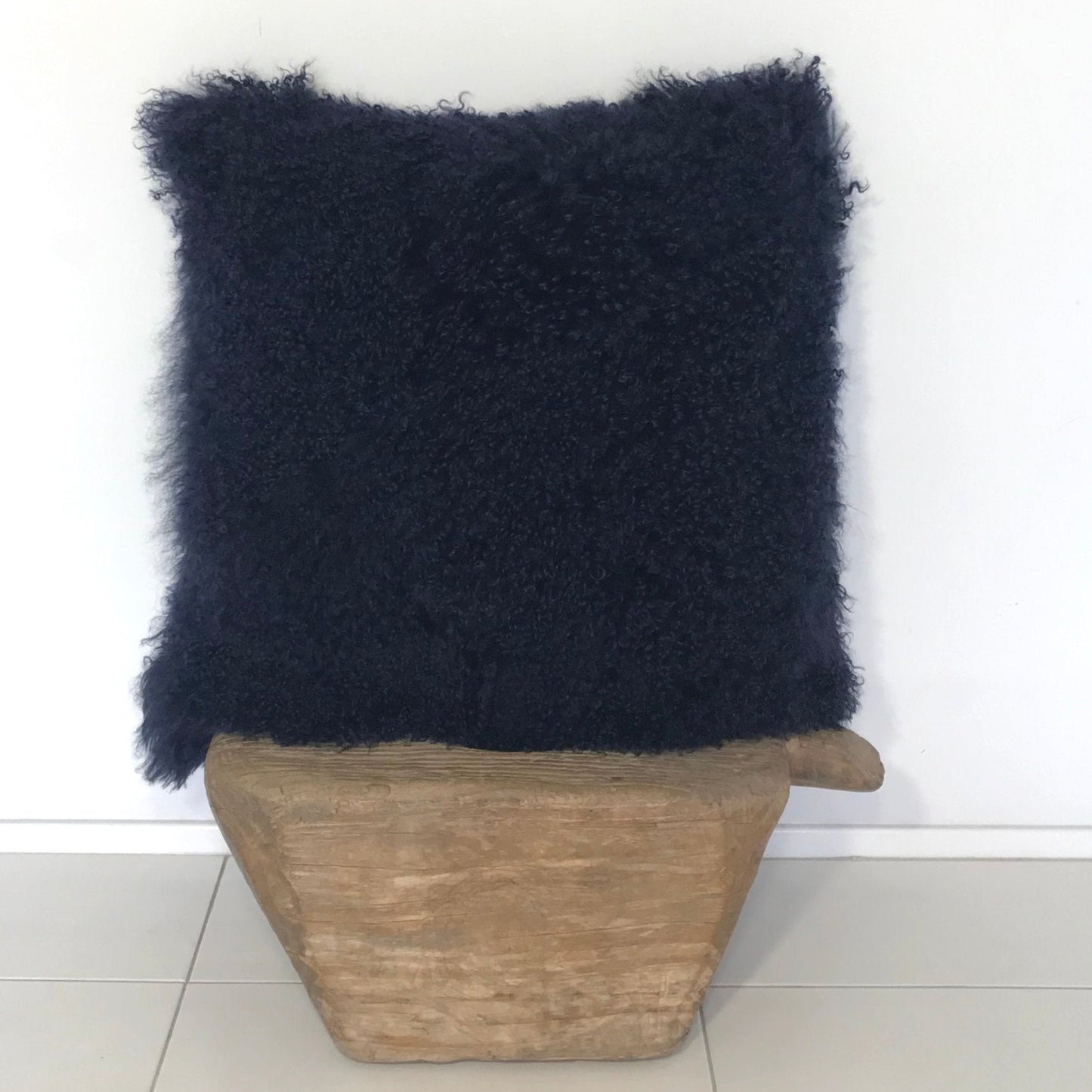 Norde Indigo Tibetan Fur Cushion