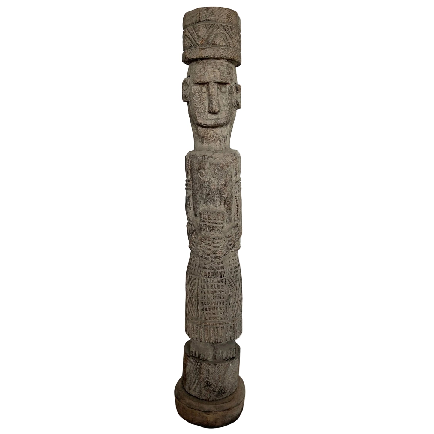 Male Timor Ancestor statue shown against a white background.