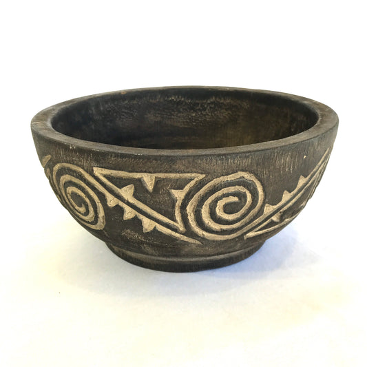 Indonesian Carved Marking Bowl Black/Brown
