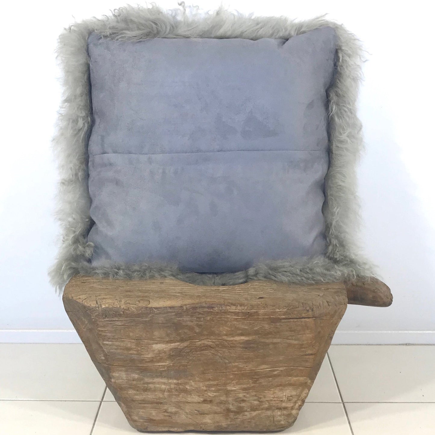 Norde Grey Tibetan Fur Cushion