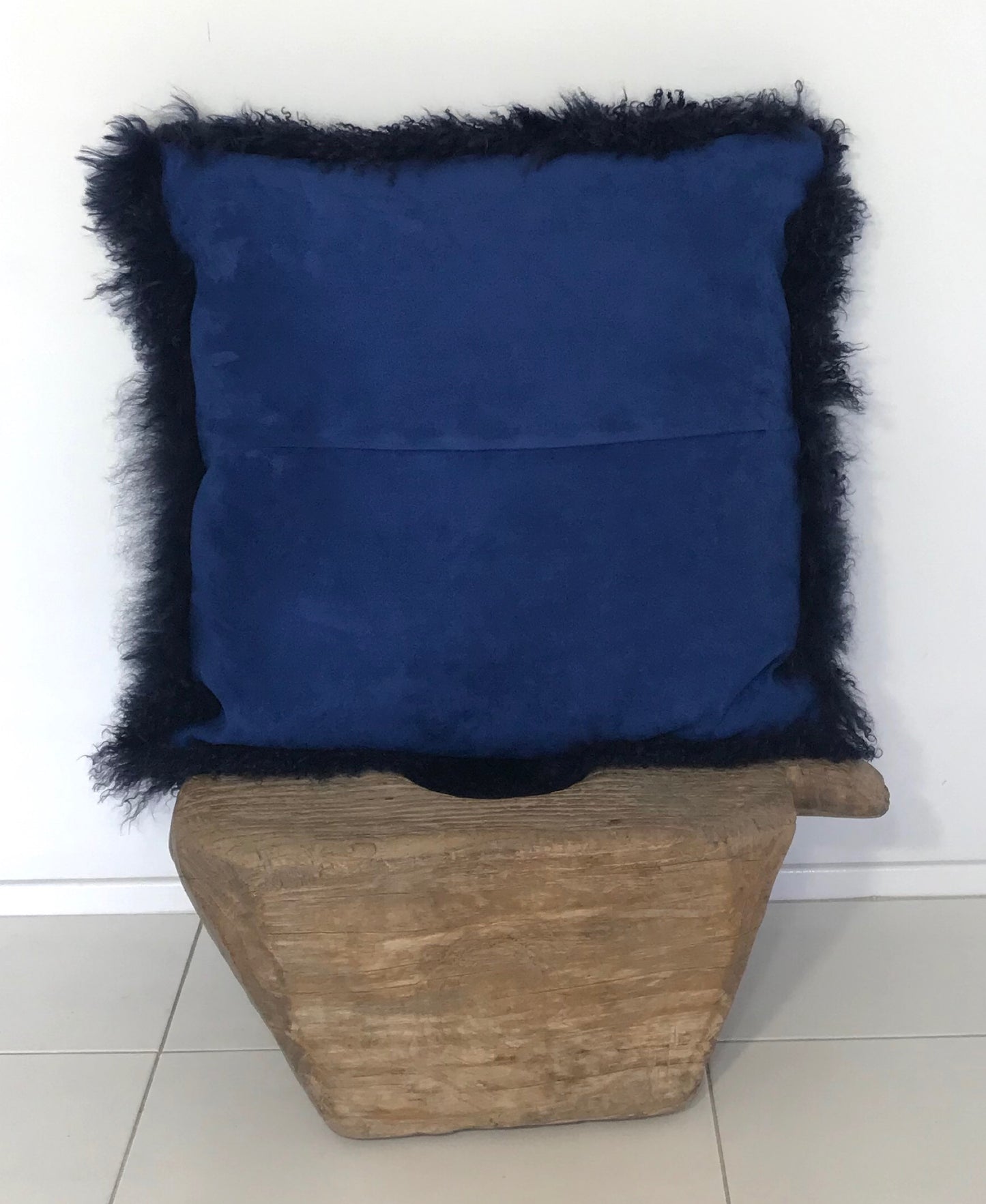 Norde Indigo Tibetan Fur Cushion