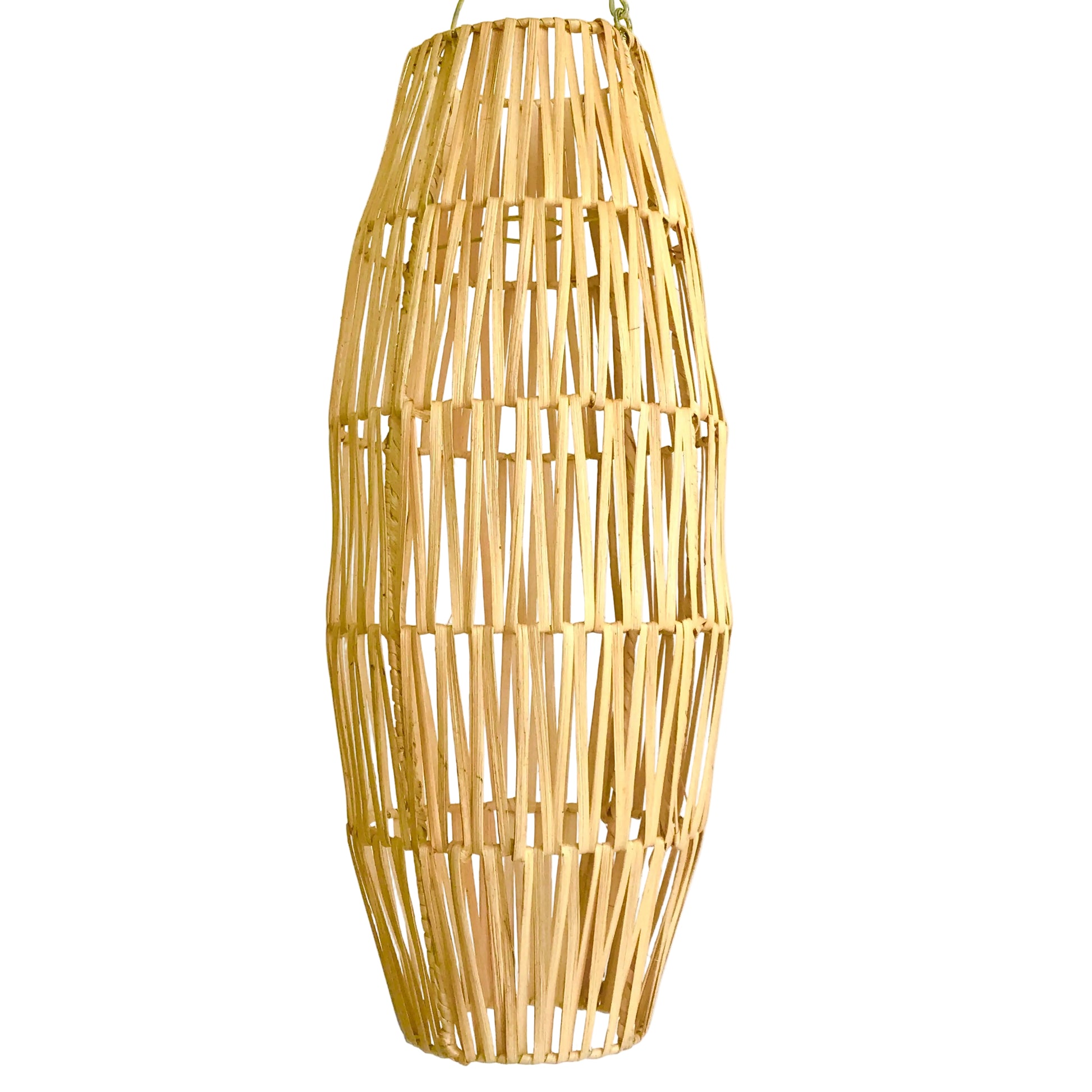 Fredericke and Coe Rattan Marquis Pendant in Natural shown against a white background.