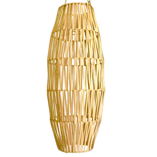 Fredericke and Coe Rattan Marquis Pendant in Natural shown against a white background.