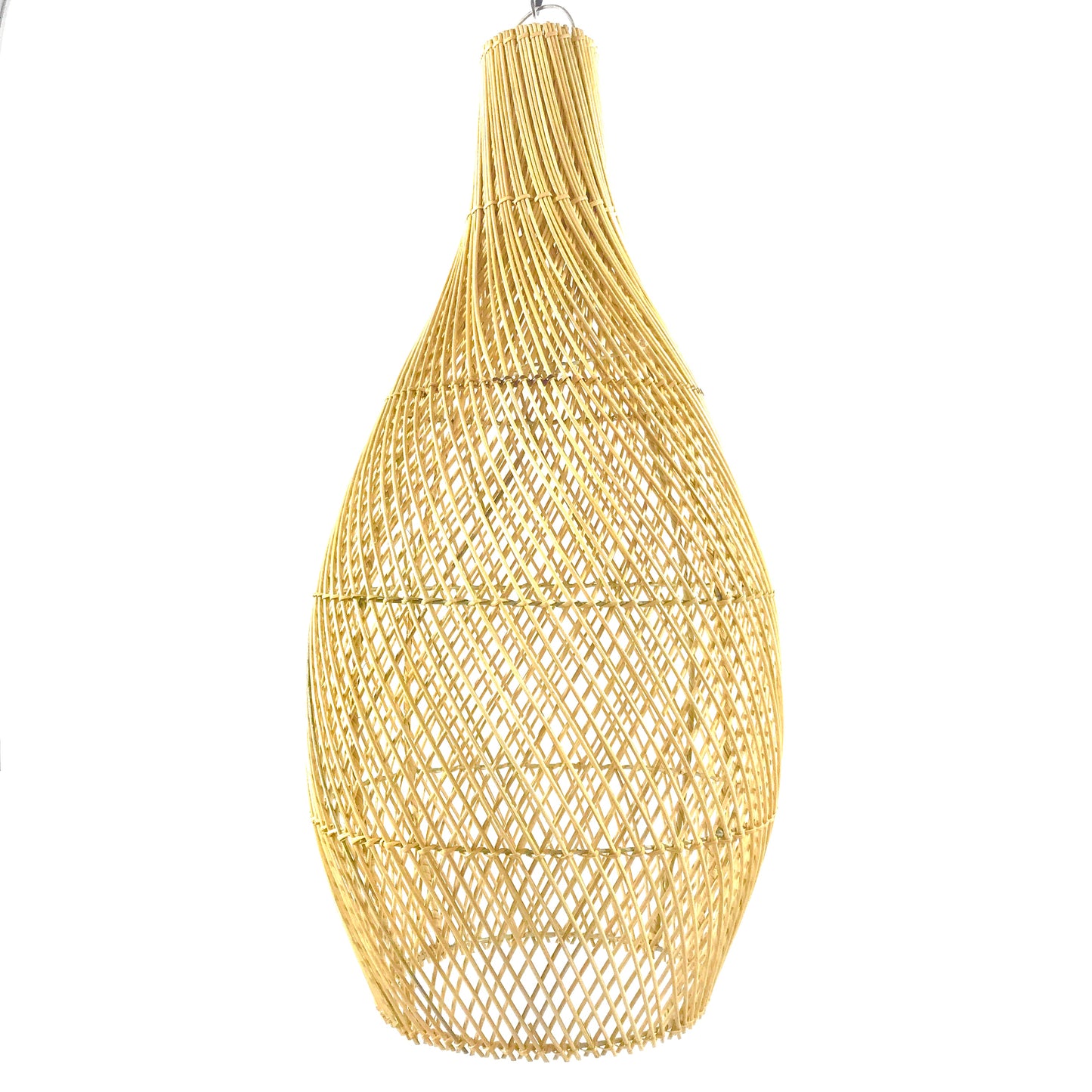 Rattan Net Pendant in Natural shown against a white background.