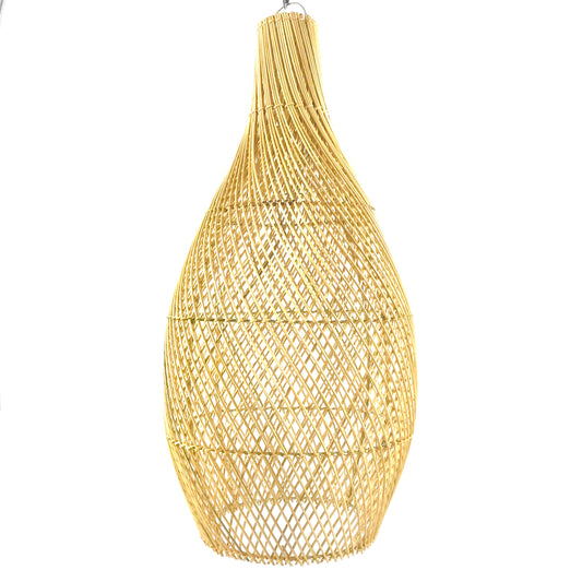 Rattan Net Pendant in Natural shown against a white background.